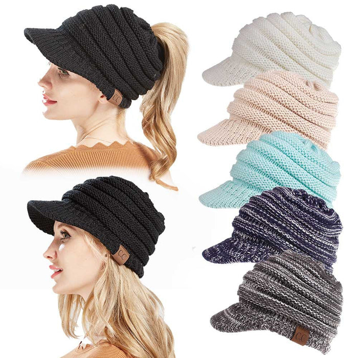 Wholesale Autumn and Winter Woolen Baseball Caps Open Ponytail Hats Knitted Winter Hats JDC-FH-XiaMi001