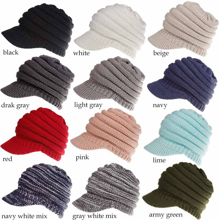 Wholesale Autumn and Winter Woolen Baseball Caps Open Ponytail Hats Knitted Winter Hats JDC-FH-XiaMi001