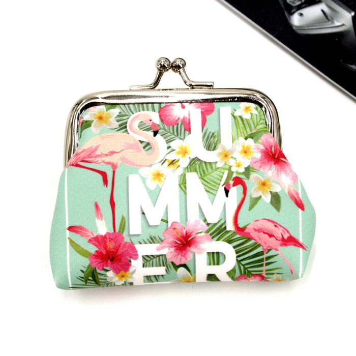 Wholesale New Flamingo Printed Buckle Change Bag Iron Clip Coin Wallet JDC-WT-QX002