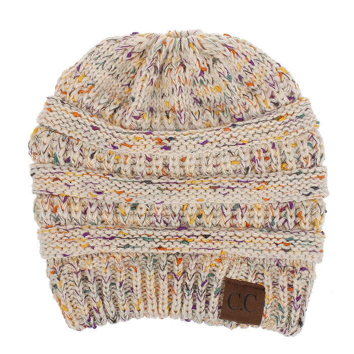 Wholesale Acrylic Yarn Mixed Colors Wool Knitted Hat JDC-FH-XiaMi008