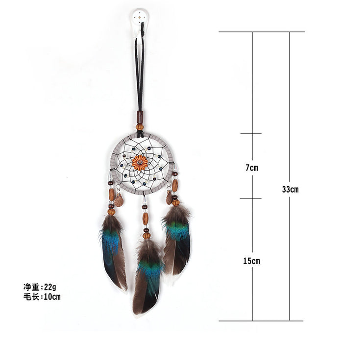Wholesale Handmade Dream Catcher Car Pendant Feather Boho Decorative Accessory