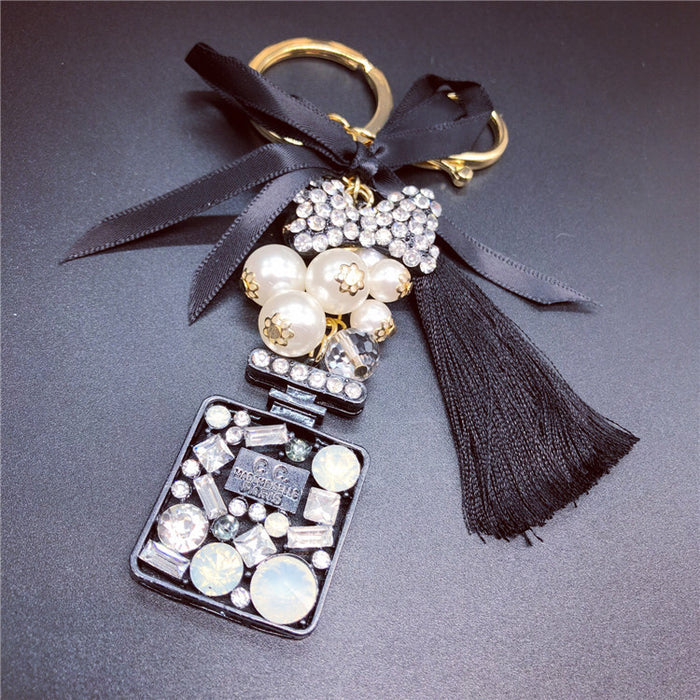 Wholesale Bow Diamond Crystal Tassel Keychain JDC-KC-LX059