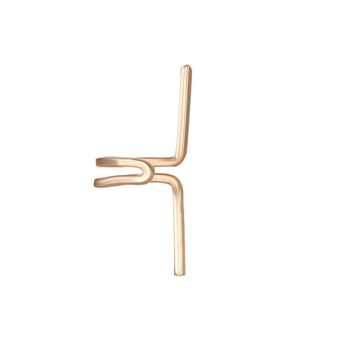 Wholesale Minimalist and personalized alloy cartilage earrings with double loops and ear clips without ear holes
