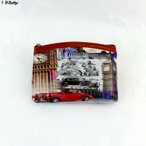 Wholesale Retro Ancient Architecture Eiffel Tower Printing Coin Purse Coin Bag JDC-WT-QW006