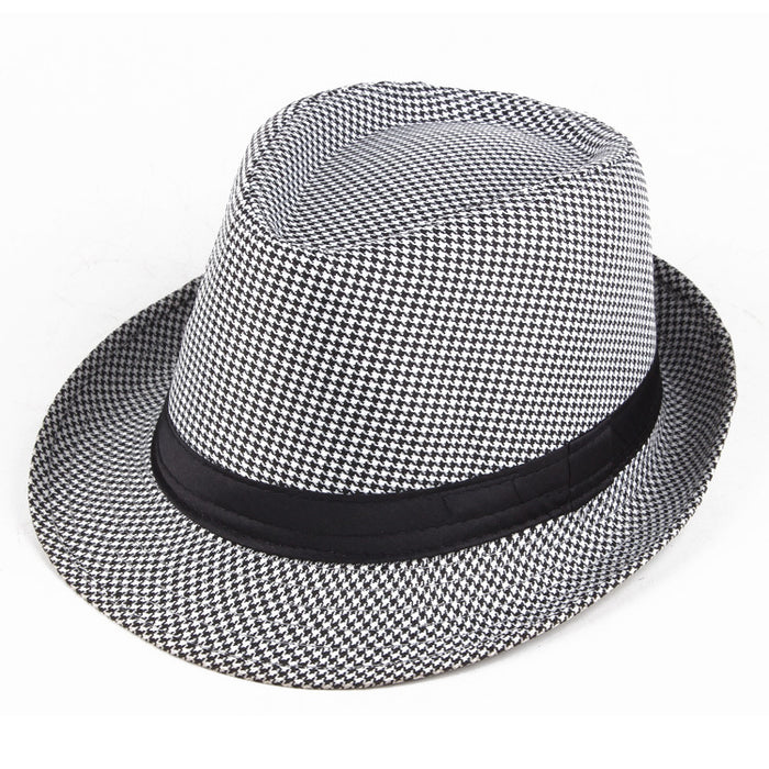 Wholesale Spring Houndstooth Plaid Top Hat Jazz Hat JDC-FH-DG009