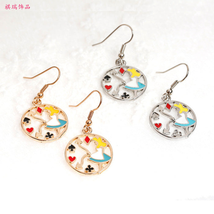 Wholesale Alloy Earrings Cute Cartoon Round JDC-ES-QiR007