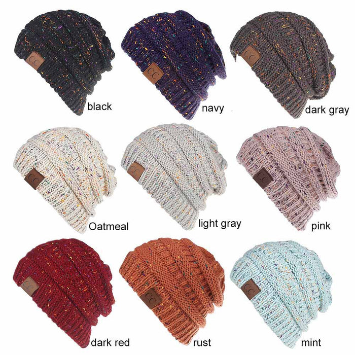 Wholesale Acrylic Yarn Mixed Colors Wool Knitted Hat JDC-FH-XiaMi008