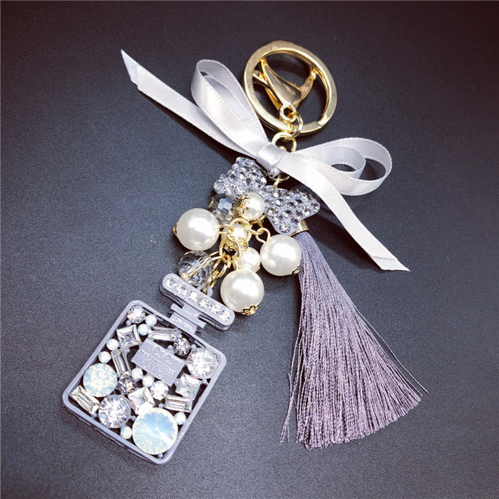 Wholesale Bow Diamond Crystal Tassel Keychain JDC-KC-LX059