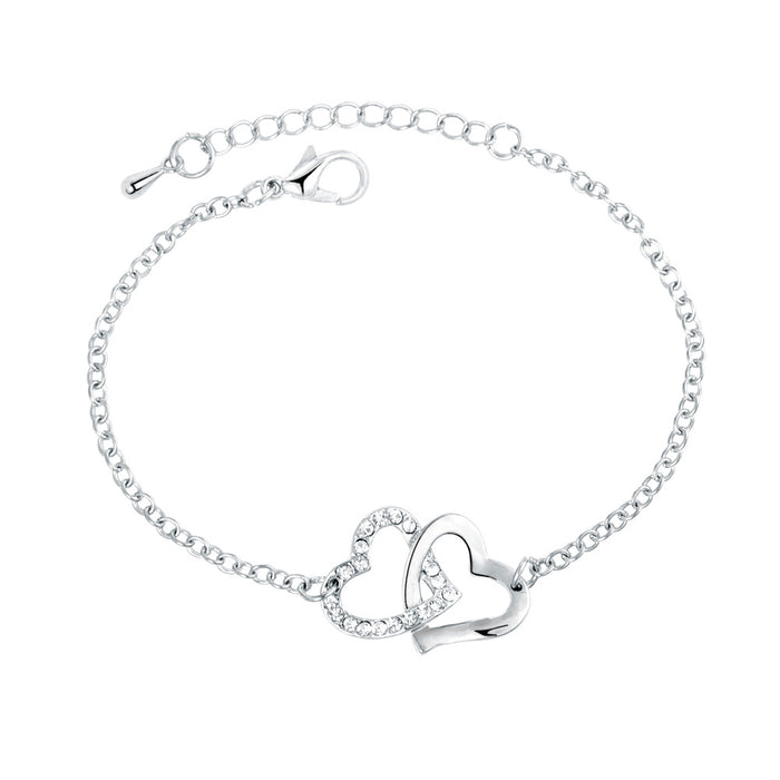 Wholesale Bracelet Jewelry Double Heart Love Bracelet Foreign Trade Diamond