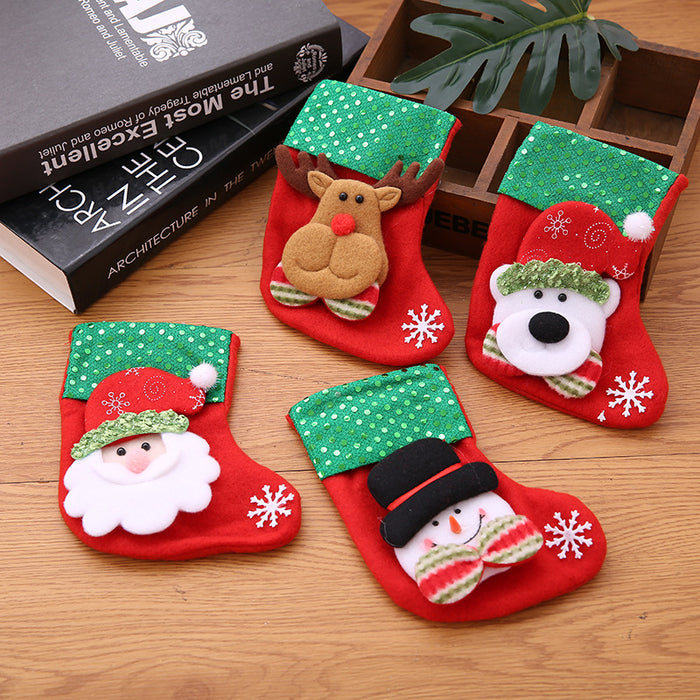Wholesale Christmas stocking gift bags,  Christmas scene window display pendants,  Christmas decorations,  children' s candy bags