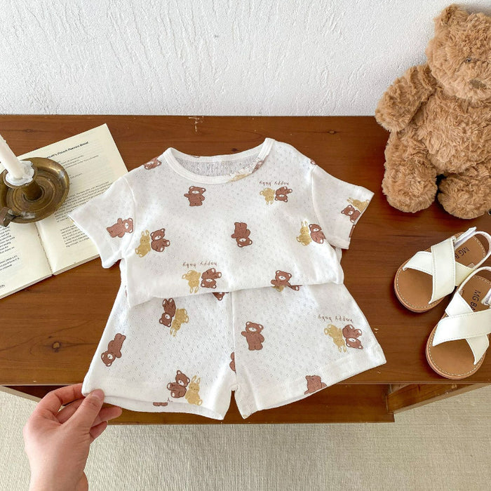 Wholesale Cute Cartoon Printed Short Sleeve Baby Suit JDC-BC-WeiNiS004