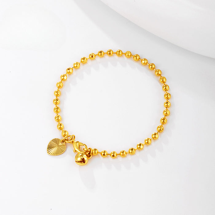 Wholesale Alloy Gold Plated Round Bead Bracelet Jewelry JDC-BT-XP003