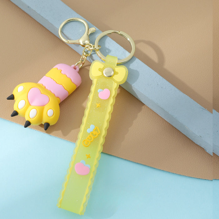 Wholesale PVC Cartoon Cat Claw Keychain JDC-KC-YueY002