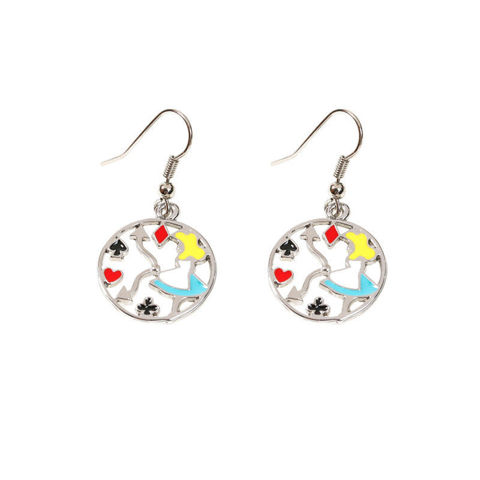 Wholesale Alloy Earrings Cute Cartoon Round JDC-ES-QiR007