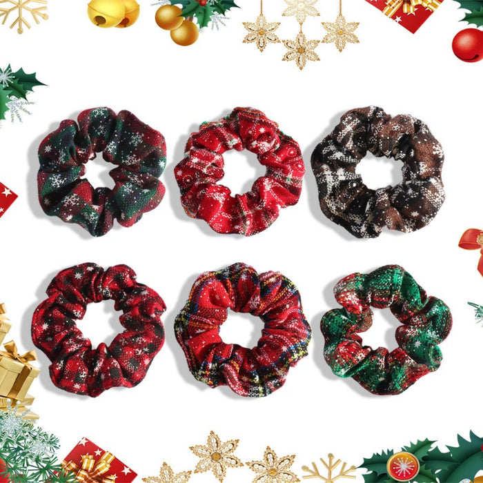 Wholesale Christmas Snowflake Hair Scrunchies JDC-HS-Heqin001