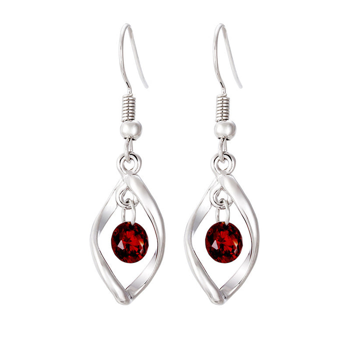Wholesale Silver Earhook New Earrings Long Twisted Diamond Earrings Silver Women's Jewelry