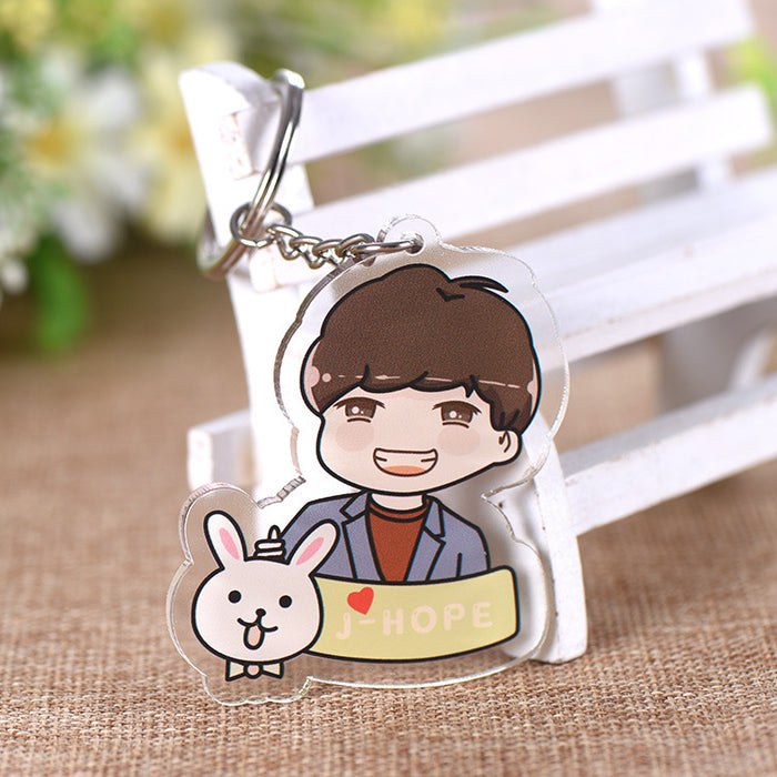 Wholesale Cartoon Double Layer Transparent Acrylic Keychain JDC-KC-YaQ003