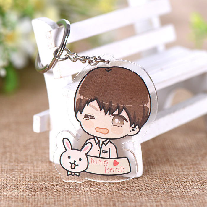 Wholesale Cartoon Double Layer Transparent Acrylic Keychain JDC-KC-YaQ003