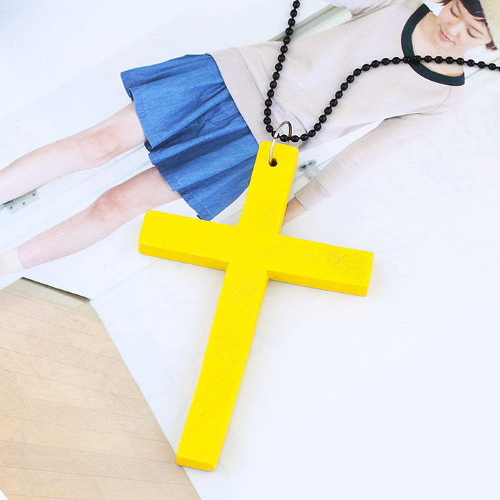 Wholesale Fast Fashion Cross Necklace Wooden JDC-NE-AS008