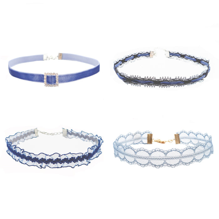 Wholesale Small niche design accessories temperament lace velvet wave girl necklace collarbone chain necklace for women