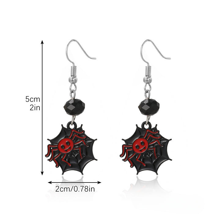 Wholesale Skull Dark Diamond Alloy Pumpkin Spider Halloween Earrings Set JDC-ES-ShuangN002