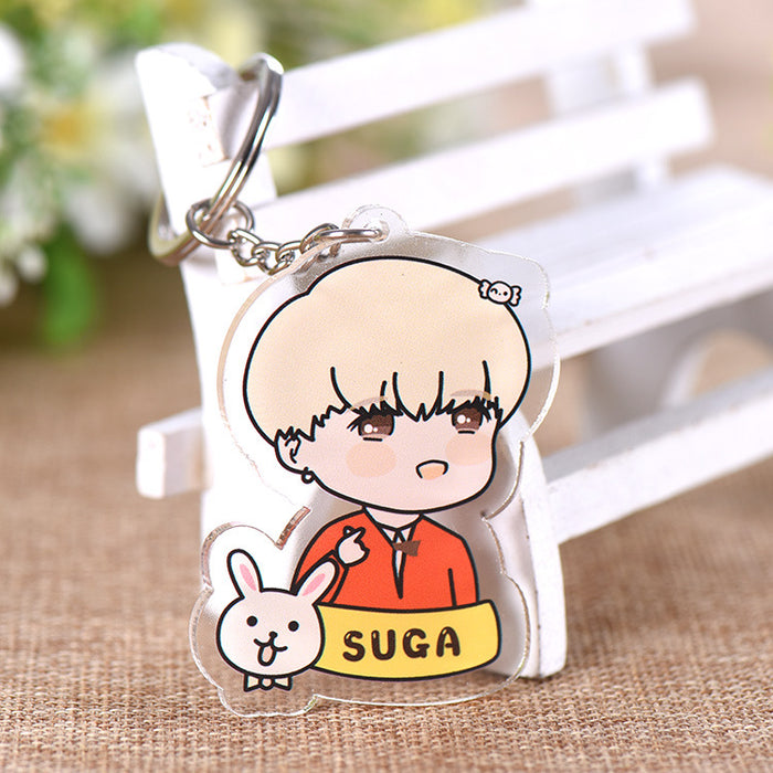 Wholesale Cartoon Double Layer Transparent Acrylic Keychain JDC-KC-YaQ003