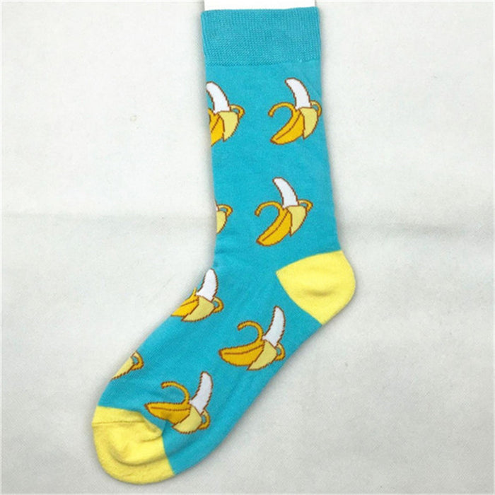 Wholesale Trendy Men and Women Couple Trendy Socks Men's Long Cotton Socks Animal Color Fruit Jacquard Socks Happy Socks JDC-SK-CG008