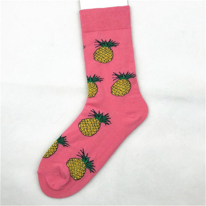 Wholesale Trendy Men and Women Couple Trendy Socks Men's Long Cotton Socks Animal Color Fruit Jacquard Socks Happy Socks JDC-SK-CG008