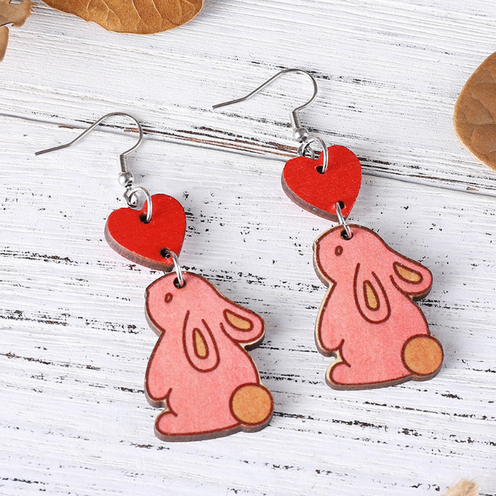 Wholesale earrings Double-sided painted wooden earrings JDC-ES-ChL025