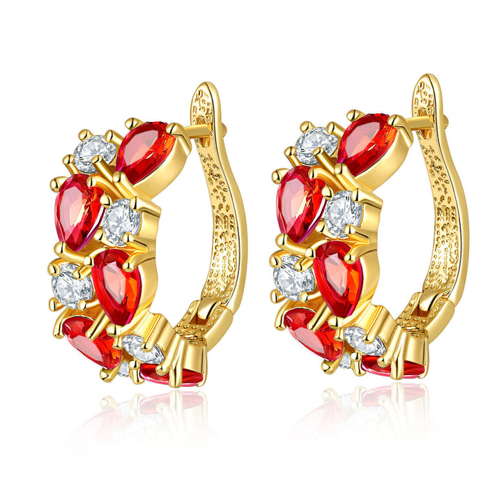 Wholesale Ear Buckle Crystal Zircon Fashion Rose Gold Earrings Zirconia Ear Accessories Earrings