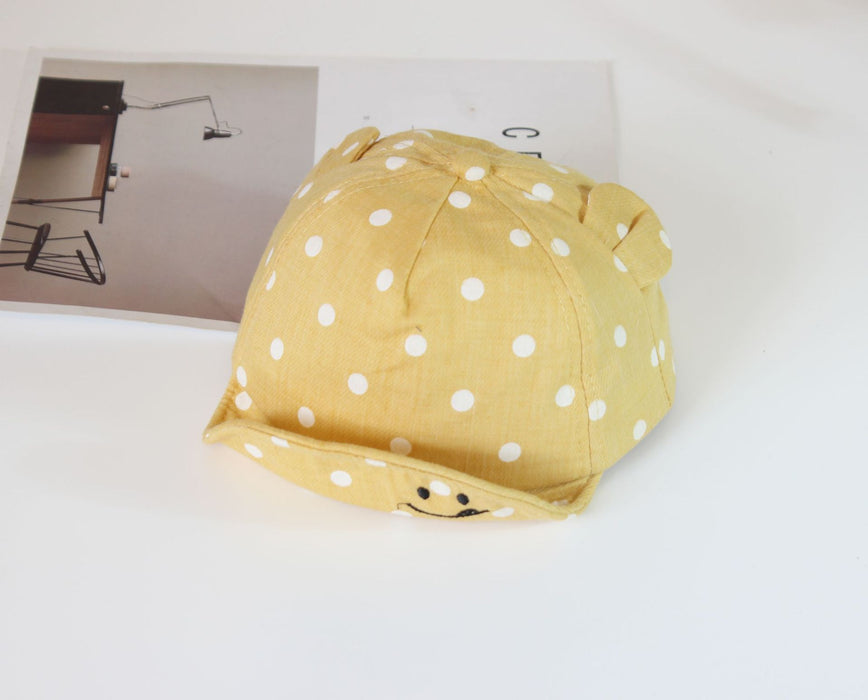Wholesale Hat brim dot children's baseball cap face ears peaked cap soft edge infant hat