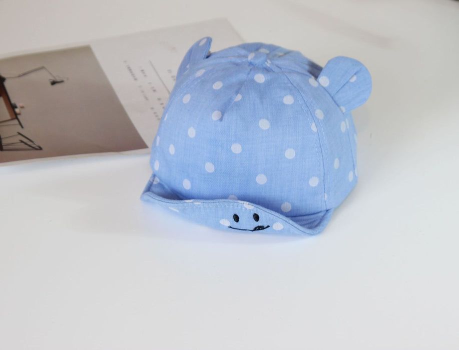 Wholesale Hat brim dot children's baseball cap face ears peaked cap soft edge infant hat