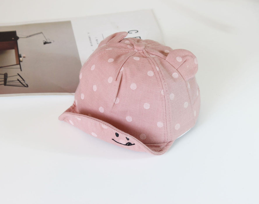 Wholesale Hat brim dot children's baseball cap face ears peaked cap soft edge infant hat