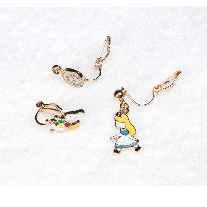 Wholesale Earring Alloy Cute Cartoon Clock Rabbit (M) JDC-ES-QiR006