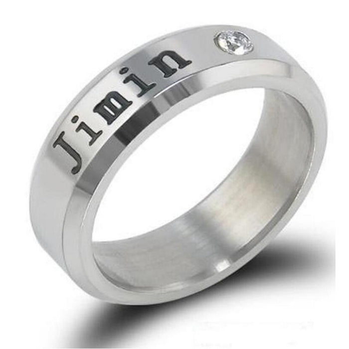 Wholesale Bulletproof Youth Group Peripheral Ring Stainless Steel Name Birthday Ring Necklace Can Be Used for Women
