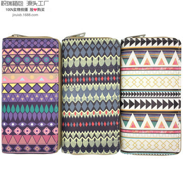 Wholesale PU Ethnic Wallet Long Coin Purse JDC-WT-JiRui007