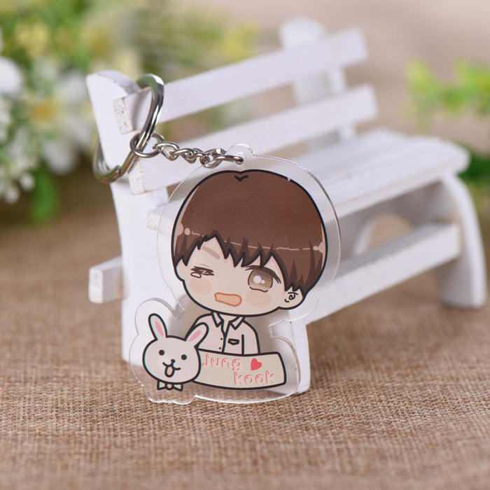 Wholesale Cartoon Double Layer Transparent Acrylic Keychain JDC-KC-YaQ003