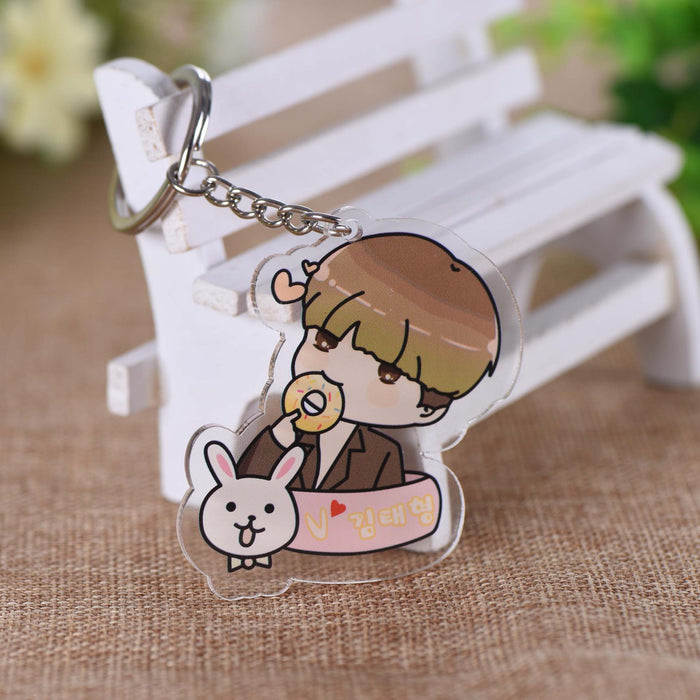 Wholesale Cartoon Double Layer Transparent Acrylic Keychain JDC-KC-YaQ003