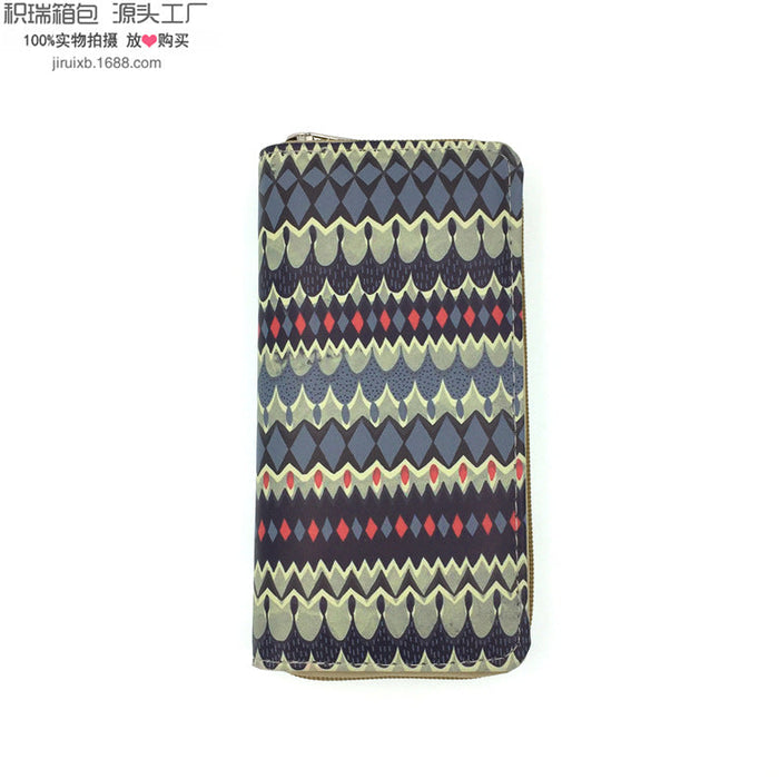 Wholesale PU Ethnic Wallet Long Coin Purse JDC-WT-JiRui007