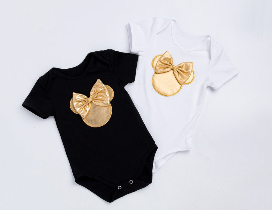 Wholesale Cotton Children's Set Gold Bow Short Sleeved Sweetheart+Skirts Two Piece Set JDC-BC-JiaLJ001