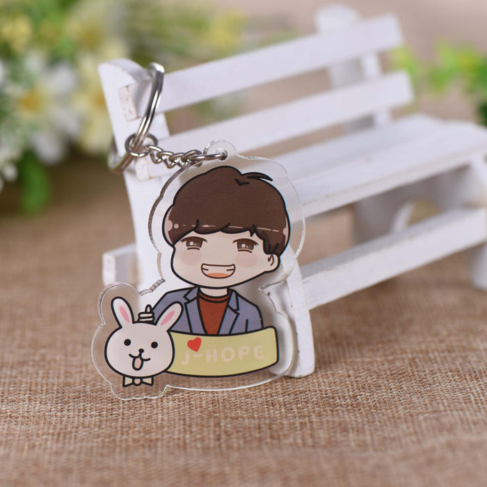 Wholesale Cartoon Double Layer Transparent Acrylic Keychain JDC-KC-YaQ003