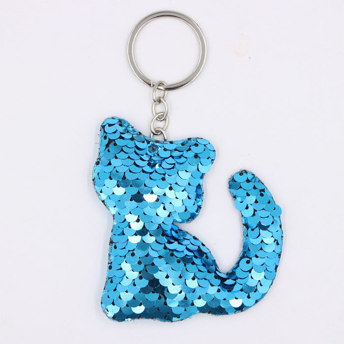 Wholesale Green Clover Sequined Pendant Keychain Fashion Accessory for Bags MOQ≥3