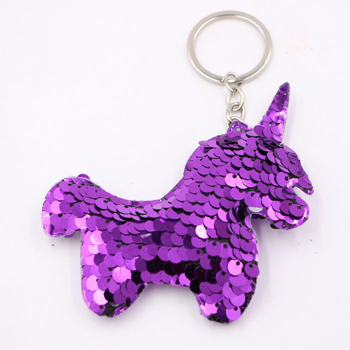 Wholesale Green Clover Sequined Pendant Keychain Fashion Accessory for Bags MOQ≥3
