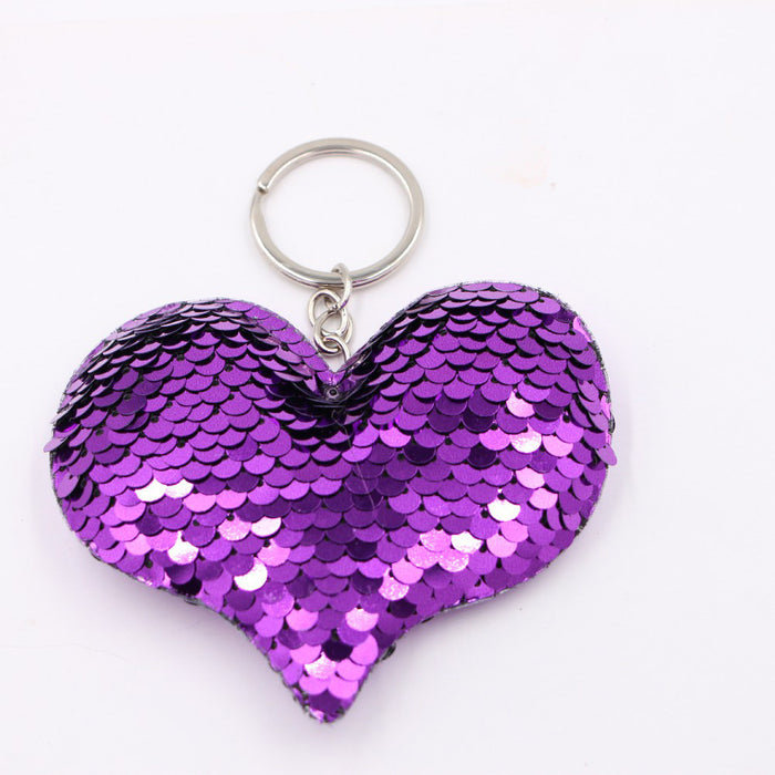 Wholesale Green Clover Sequined Pendant Keychain Fashion Accessory for Bags MOQ≥3