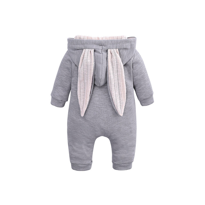 Wholesale Baby and Children's Big Ear Rabbit Jumpsuit Hooded Zipper Crawling Clothes JDC-BC-SK001