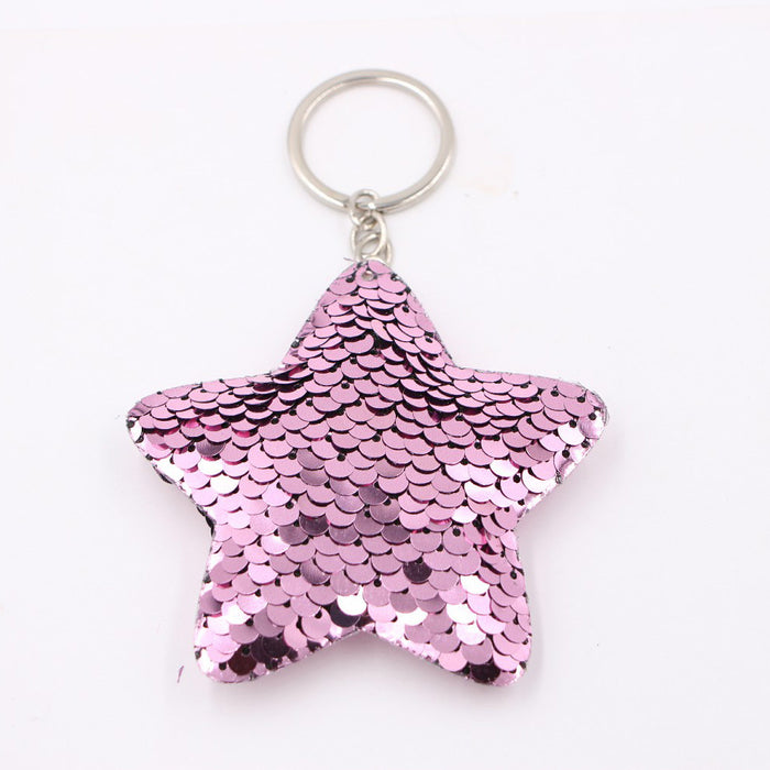 Wholesale Green Clover Sequined Pendant Keychain Fashion Accessory for Bags MOQ≥3