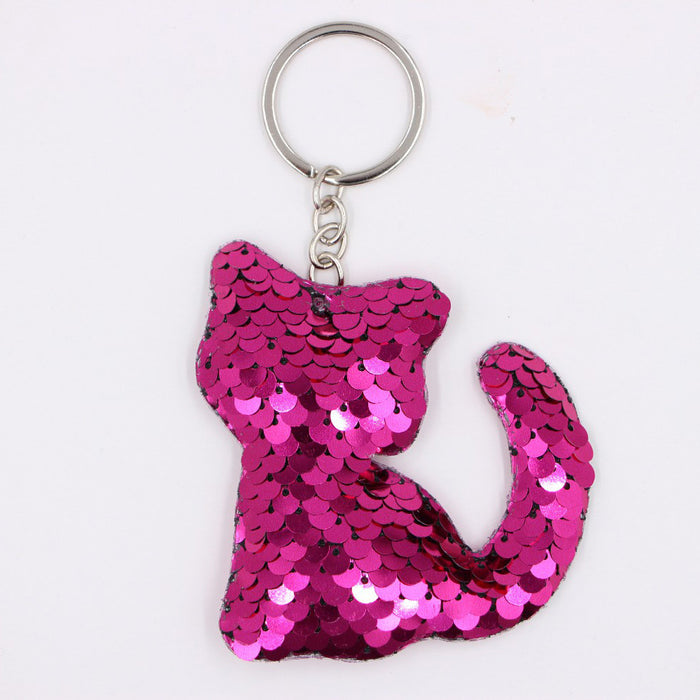 Wholesale Green Clover Sequined Pendant Keychain Fashion Accessory for Bags MOQ≥3