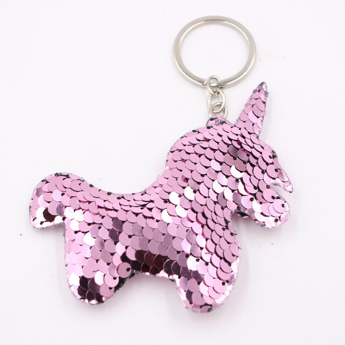 Wholesale Green Clover Sequined Pendant Keychain Fashion Accessory for Bags MOQ≥3
