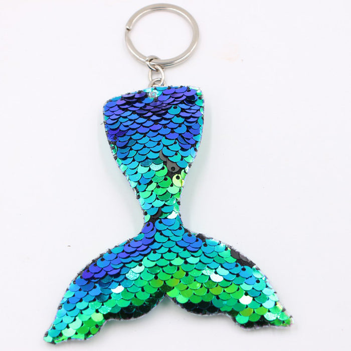 Wholesale Green Clover Sequined Pendant Keychain Fashion Accessory for Bags MOQ≥3