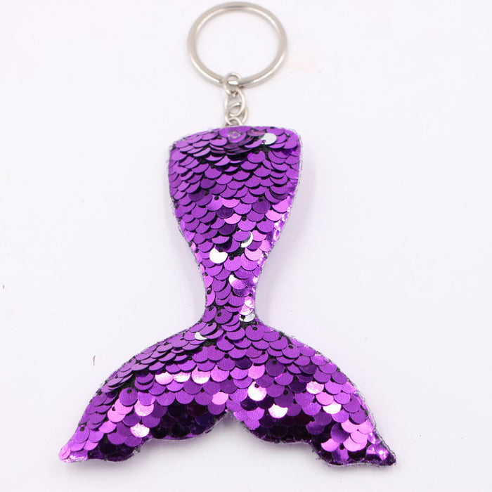 Wholesale Green Clover Sequined Pendant Keychain Fashion Accessory for Bags MOQ≥3